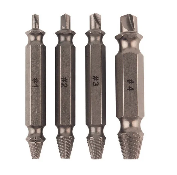 Набор экстракторов инструмент для удаления поврежденных винтов 4 шт. с желтой