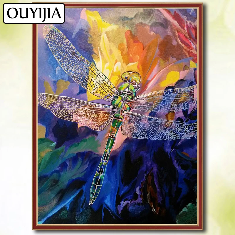 Картина для алмазной вышивки стрекоза бабочка OUYIJIA животные птицы цветы 5D
