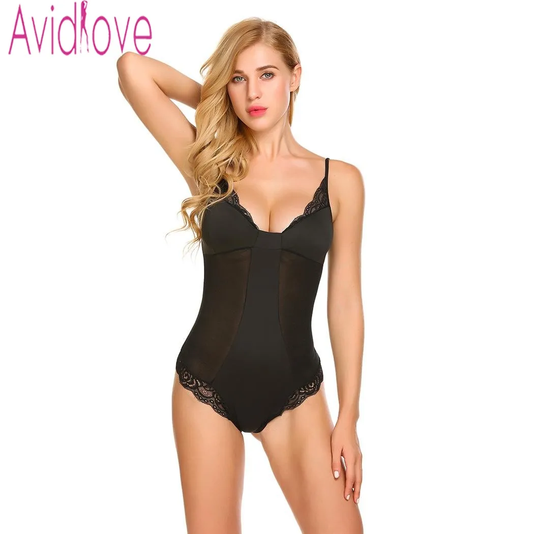Avidlove 2017 модные черные Боди без рукавов топы для женщин открытая спина v образный