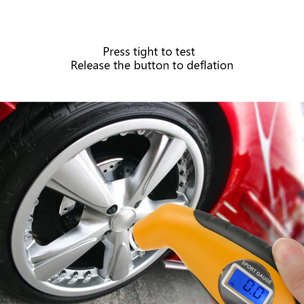 Цифровой манометр для шин измеритель давления в шинах автомобилей велосипедов