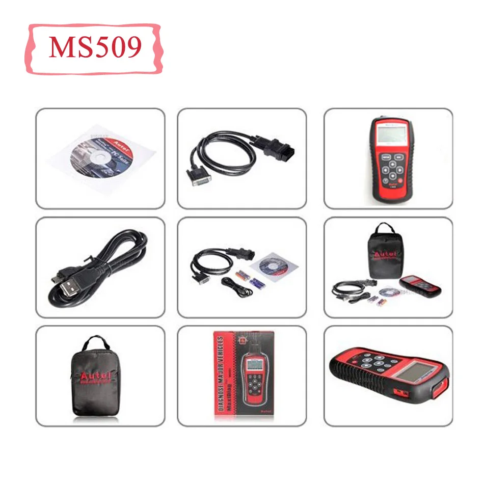 Autel MaxiScan MS509 OBD2 диагностический сканер неисправностей двигателя считыватель