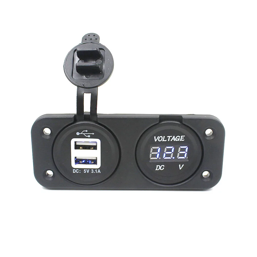 CS 247 2 в 1 Водонепроницаемый 12 24 автомобильный Мотоцикл лодка двойной USB 3.1A адаптер
