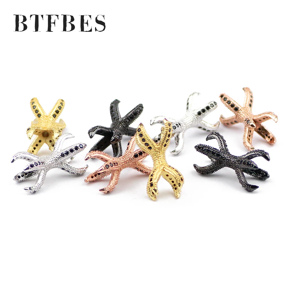 BTFBES 2 шт черный циркон Осьминог tentacles медные бусины спейсеры шармы браслет