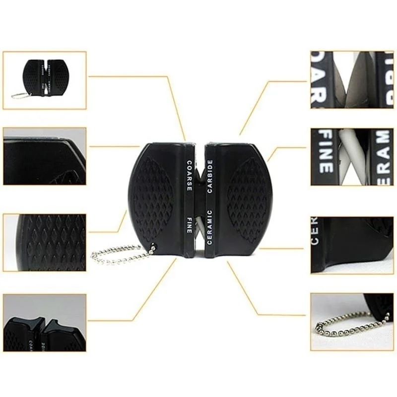 Мини точилка для кухонных ножей карманный двухступенчатый вольфрамовый