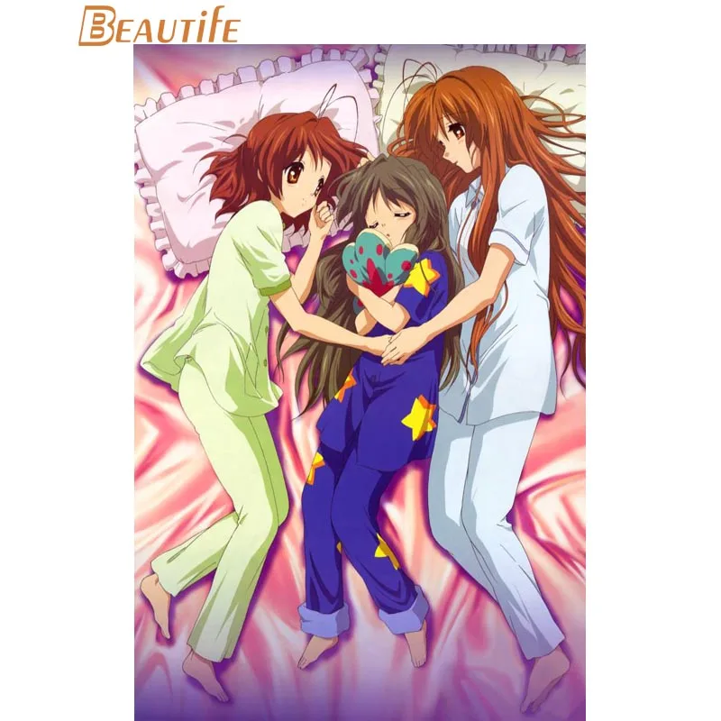 Пользовательские Clannad аниме плакат ткань Шелковый украшения дома настенный