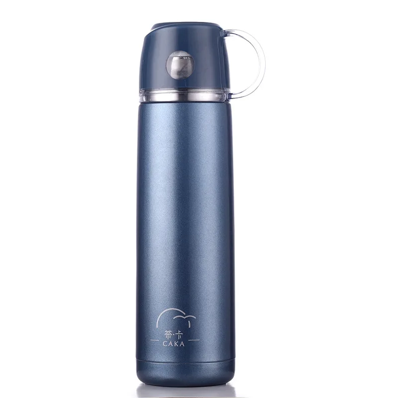 dark blue CAKA vacuum flask stainless steel 304 Thermal Cup outdoor school office Drinking Straight Cup Hot Water Bottle - Цвет: dark blue