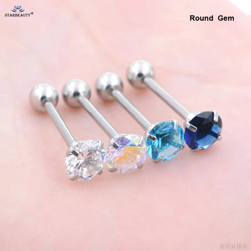 1 шт., голубое сердце Bijoux, радужная Роза, пирсинг языка, кольца для языка, нержавеющая сталь, кольцо для сосков, спираль, пирсинг, ювелирные изделия lengua
