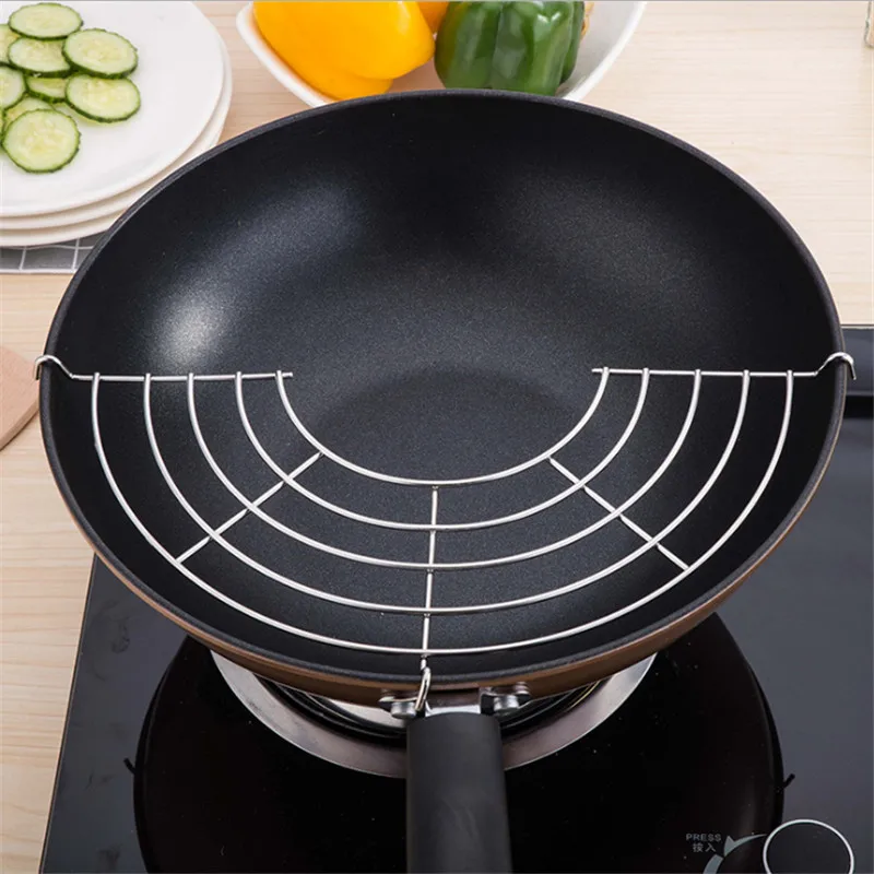 

CTREE Multipurpose Can Be Spliced Thick Stainless Steel Semicircle Steam Rack Drain Oil Filter Frying Rack Kitchen Gadget C842