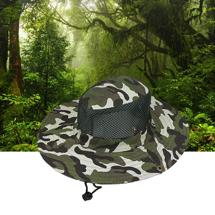 Военная армейская камуфляжная Панама в джунглях Кепка от солнца с рыбой