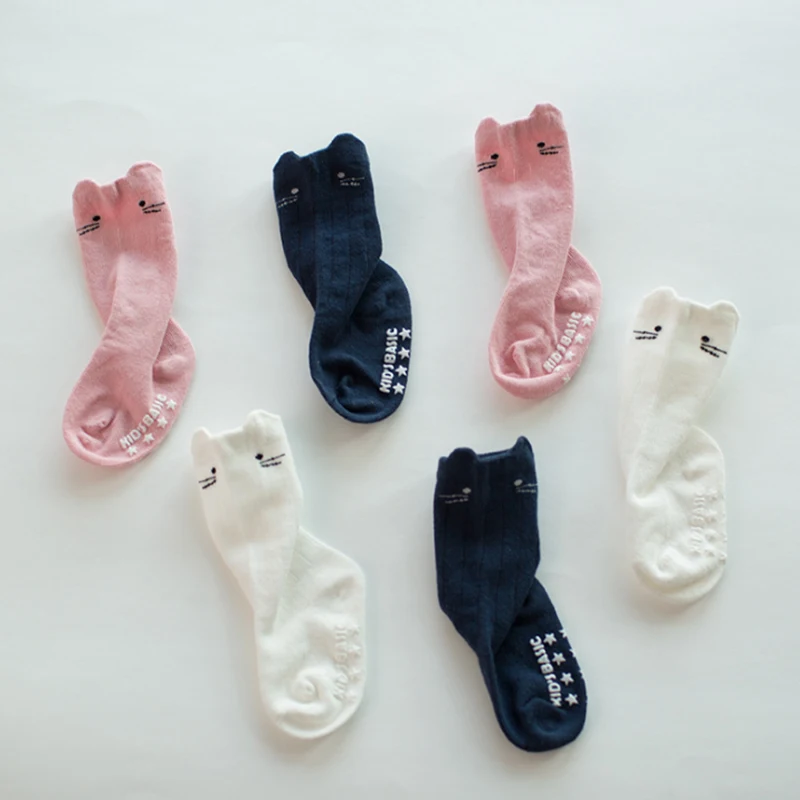Милые детские носки унисекс с мультяшным рисунком лисы гольфы для девочек и