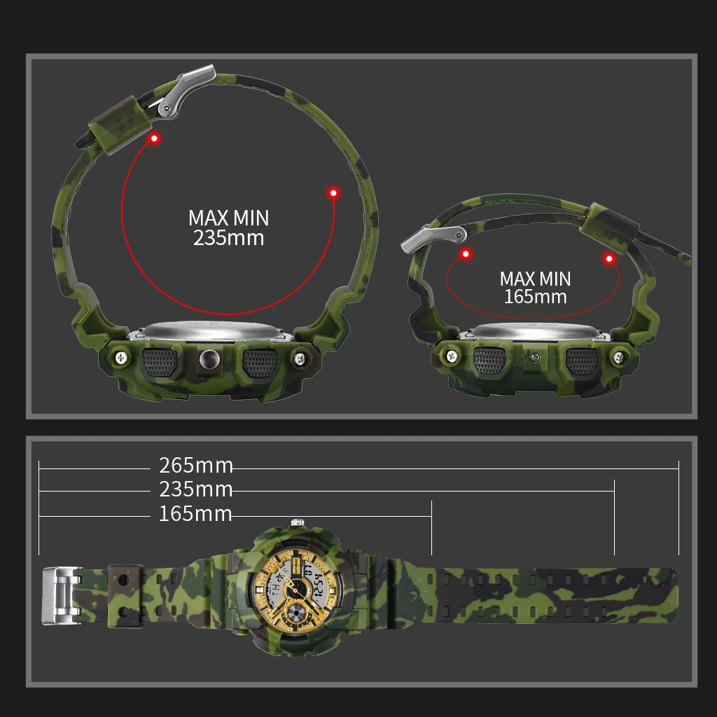 PANARS G Watch Shock Sports Watch Men Waterproof Military Camouflage Strap Electronic reloj deportivo hombre