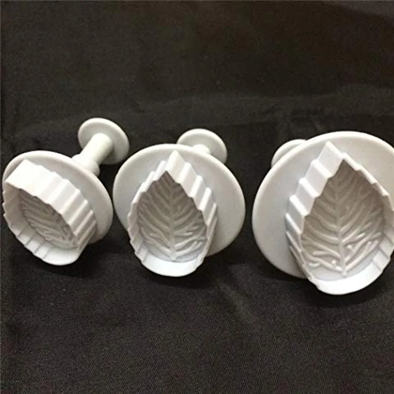 3 шт./компл. Пластиковая форма в форме листьев розы плунжерная пресс резак для