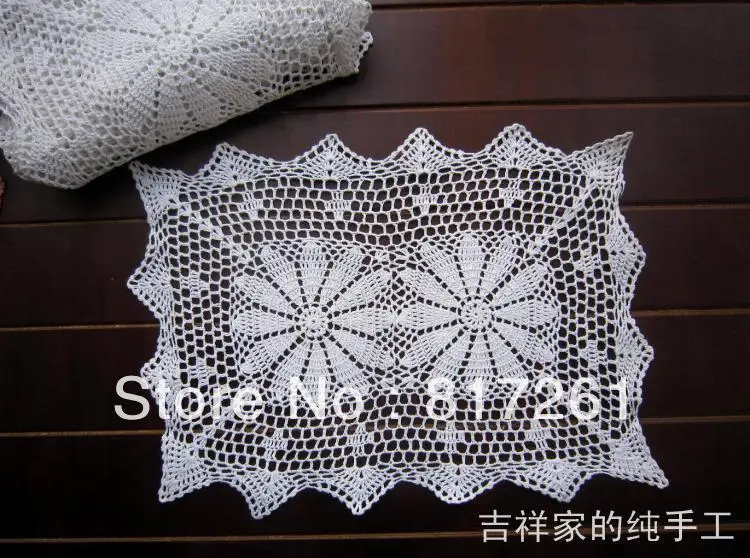 Бесплатная доставка белое прямоугольное хлопковое вязаное крючком кружевное