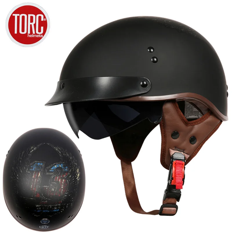 Мотоциклетный шлем TORC T55 с внутренним солнцезащитным козырьком винтажный