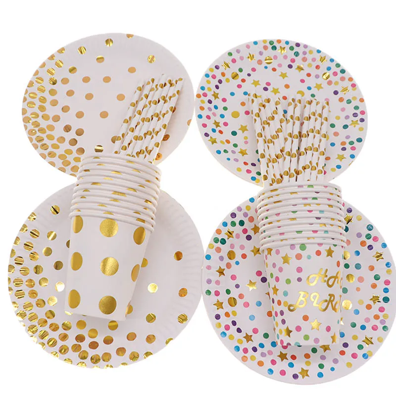 10 шт./лот соломенная чашка одноразовая посуда горячее тиснение красочные