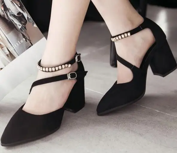 Zapatos Mujer Дамская обувь на высоком не сужающемся книзу массивном каблуке женские
