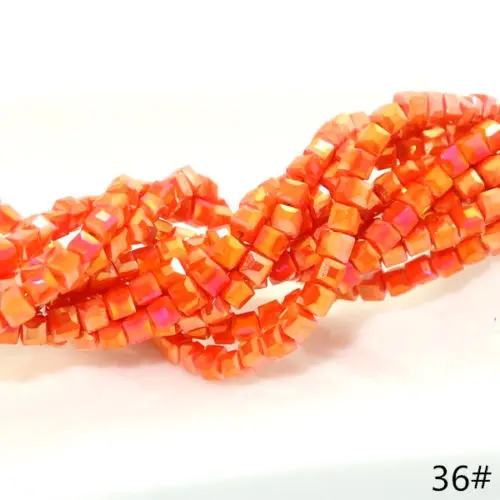 36 orange jade AB 200 шт кубические квадратные Хрустальные стеклянные бусины 2 мм DIY браслет серьги для изготовления ювелирных изделий - Цвет: 36 orange jade AB