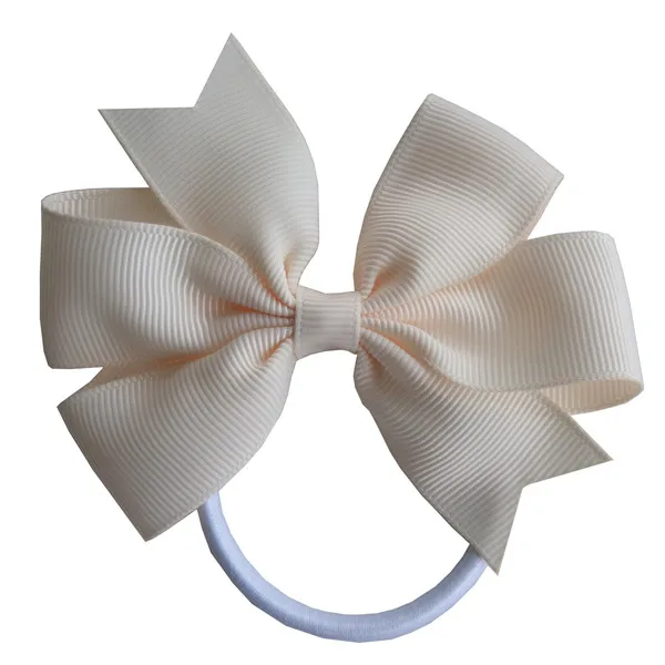 2 шт. заколка для волос с резинками 3,5 ''Hairbow упругих волос аксессуары дети хвост держатель резинки для волос ласточкин хвост Луки - Цвет: 810 Ivory