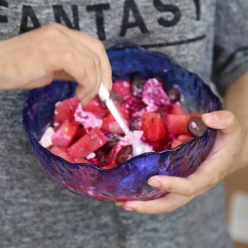 Glass Ware glass salad large bowl of fruit tea. |