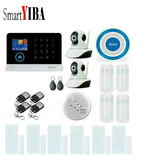 Сигнализация SmartYIBA для домашней безопасности Wi Fi GSM датчики огня/дыма управление