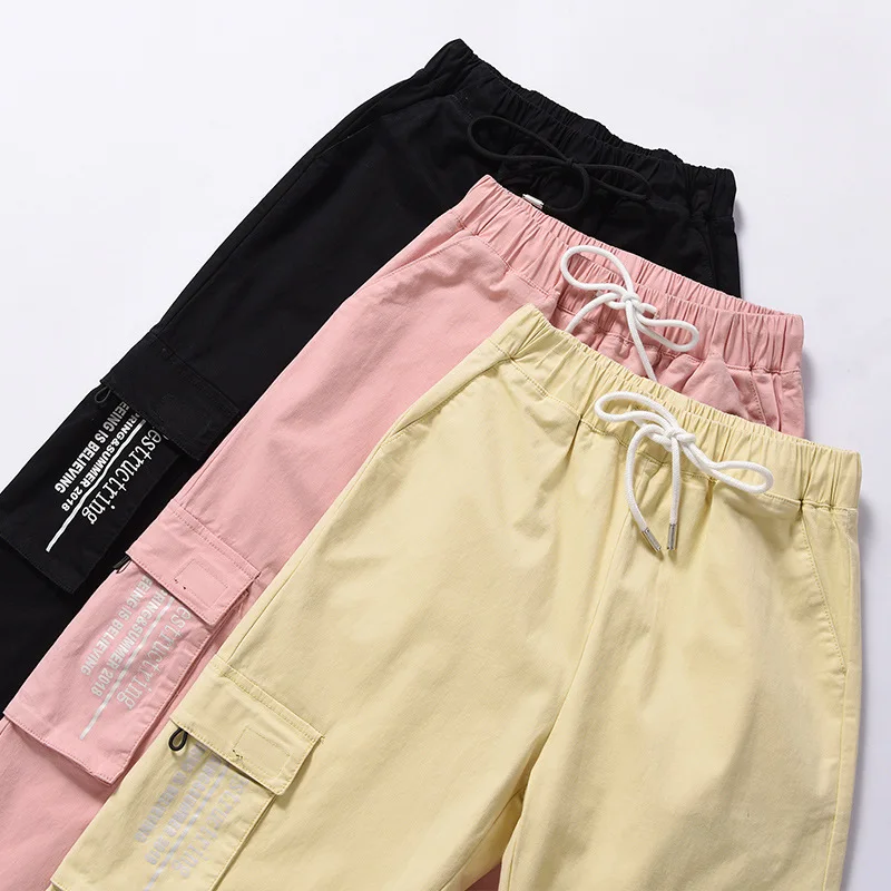 Повседневные женские брюки карго/брюки/размера плюс pantalon femme/mujer брюки/большие размеры/женские/с высокой талией рабочие/брюки для женщин