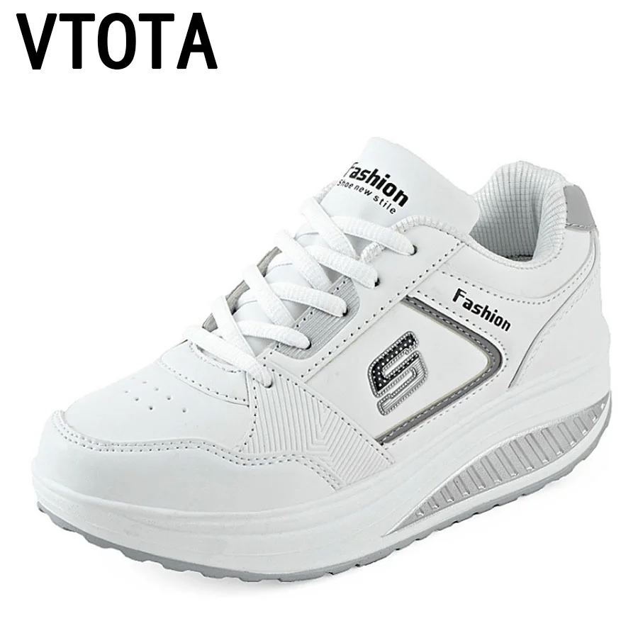 

VTOTA White Sneakers Platform Wedges Trainers Women bambas mujer Basket Femme 2018 Casual Shoes tenis feminino Women'S Shoes H82
