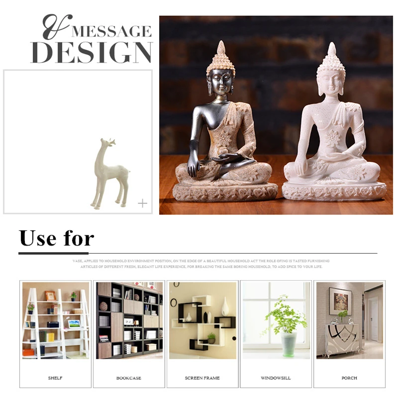 

Living Room Accessories Nature Sandstone Buddha Sculpture Thailand Statue Fengshui Figurine Meditation Miniatures Home Decor