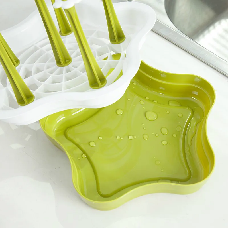 Стеклянный держатель для сушки посуды слива воды Складная Сушилка 6 чашек