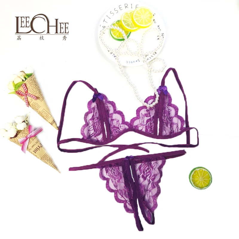 Комплект кружевного нижнего белья сексуальный женский открытый бюстгальтер Intimo
