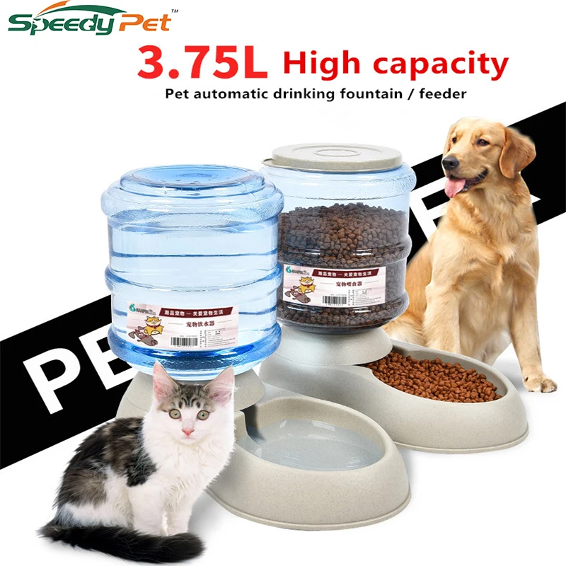 

3.75L Automatic Pet Water Feeder Fountain Self-Dispensing Gravity Dog Cat Water Food Dispenser Bowl Pet Feeder and Waterer