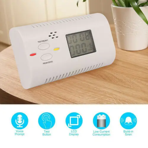 Дымовая сигнализация/ЖК дисплей CO Угарный газ и дымовая интегрированная