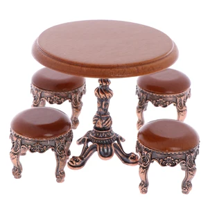 Кукольный домик деревянная мебель миниатюрный 112 масштаб круглый журнальный столик стол миниатюры ролевые игрушки садукрашение комнаты