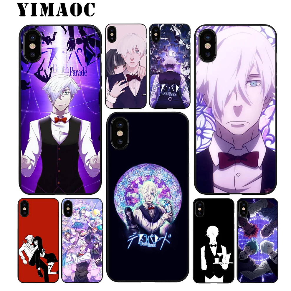 YIMAOC Death Parade Anime Soft TPU Black Silicone Case for iPhone X or 10 8 7 6 6S Plus 5 5S SE Xr Xs Max |