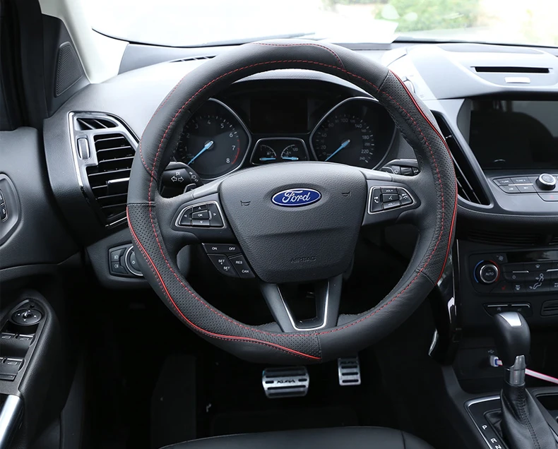 Lsrtw2017 натуральная кожа автомобиля рулевое колесо Крышка для Ford Kuga ESCAPE