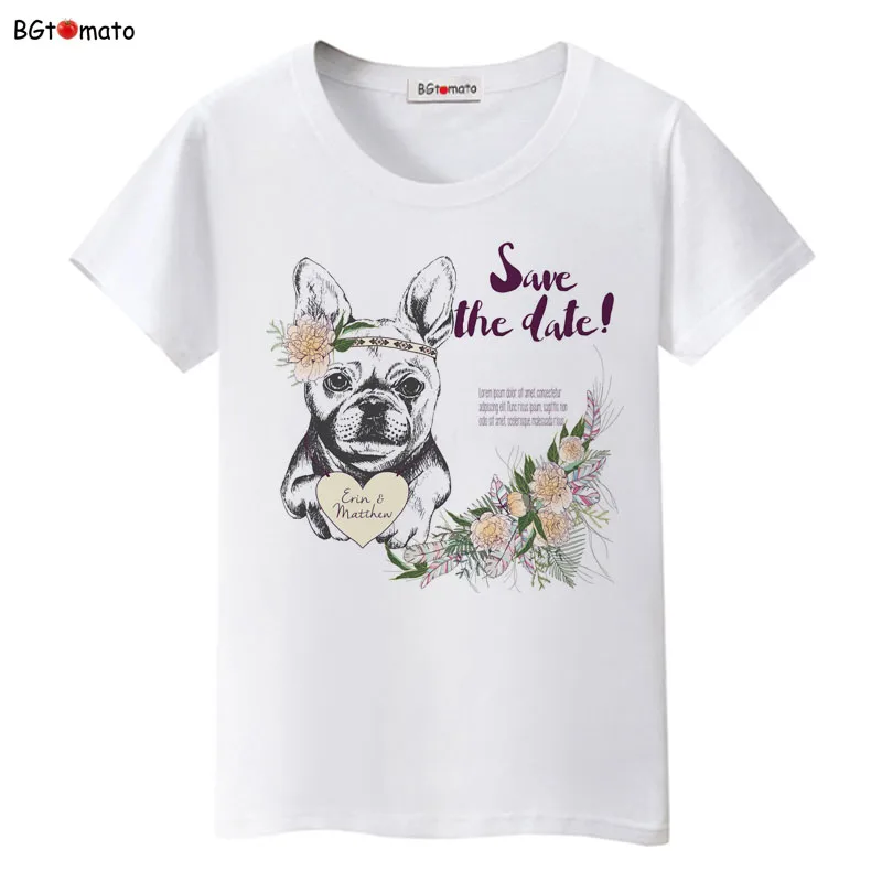 BGtomato Новинка! Классные летние рубашки серии Lovely dog Популярные топы футболки