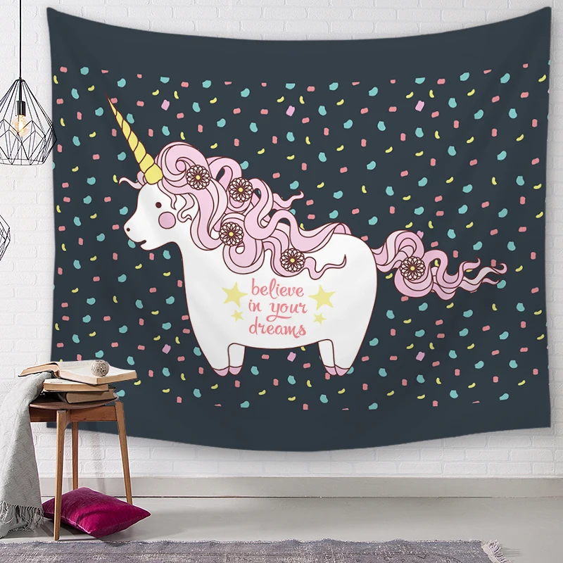Unicorn Series Wall Hanging Tapestries Indian Mandala Tapestry Tai Chi Hippie Bohemian Decorative Carpet Yoga Mats | Дом и сад