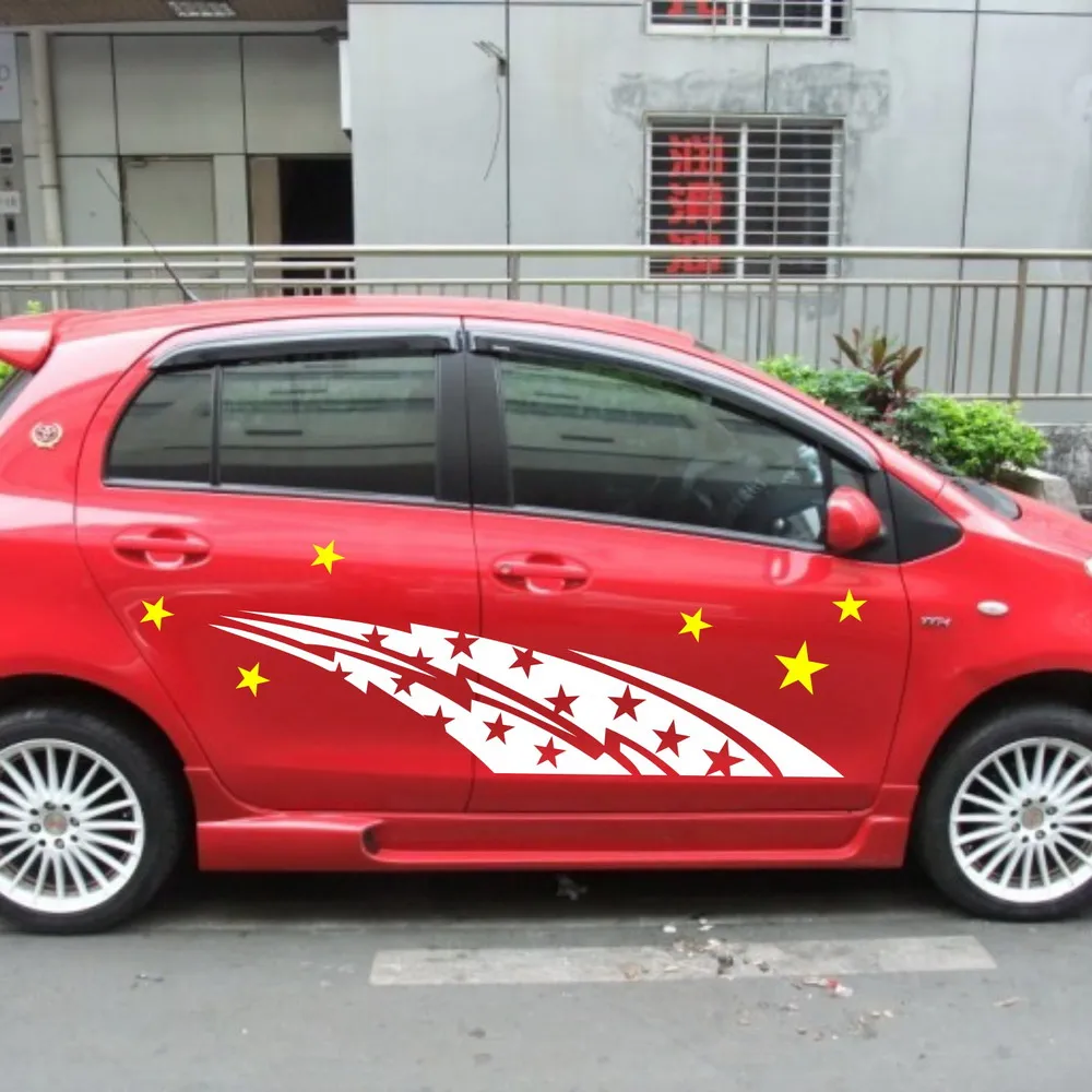 Автомобильные наклейки в полоску и со звездами 54 ''дверные замки для YARIS винил