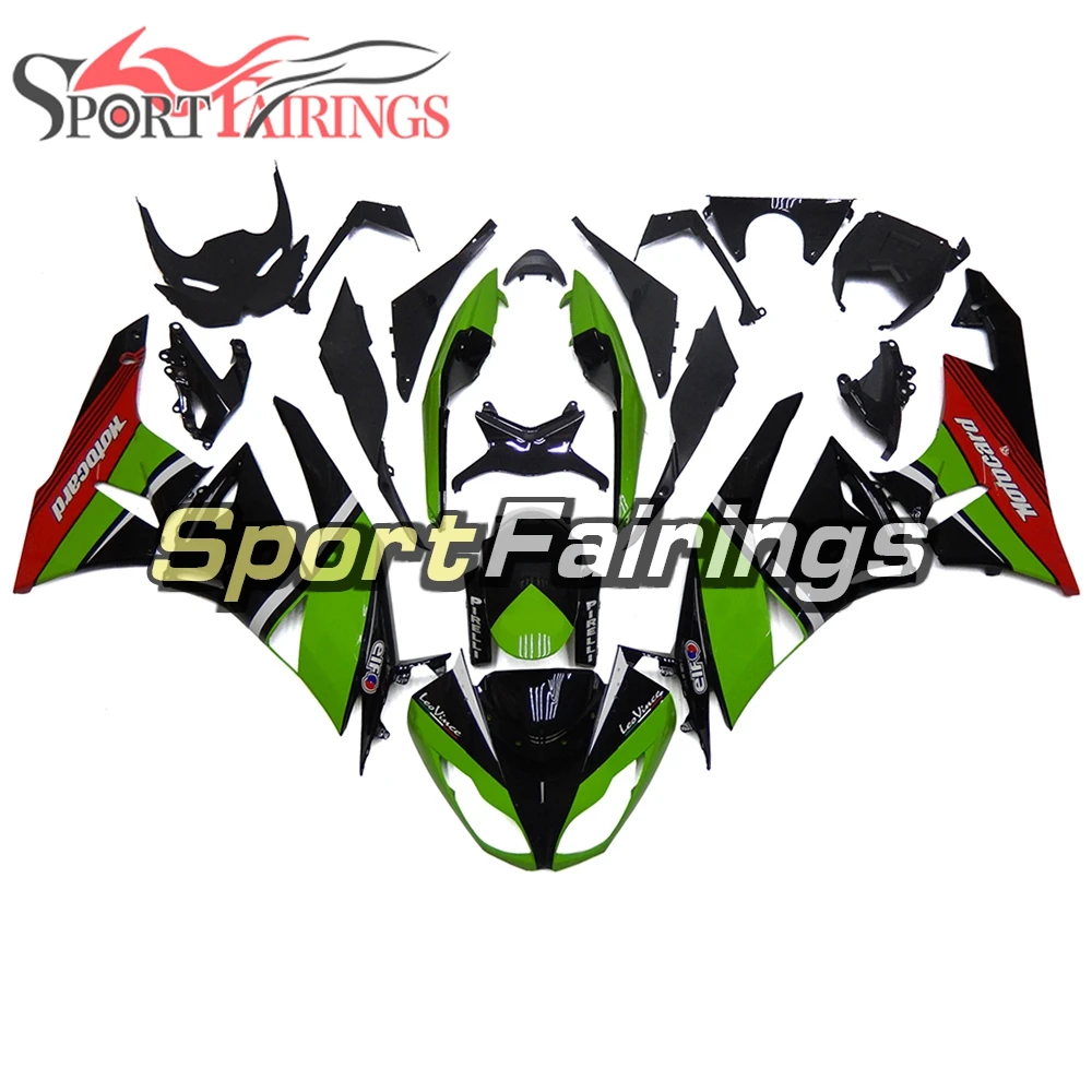 

ABS Plastic Motorcycle Full Fairing Kit For Kawasaki ZX6R 2009 2010 2011 2012 ZX-6R Fairings Green Black Bodywork Cowlings