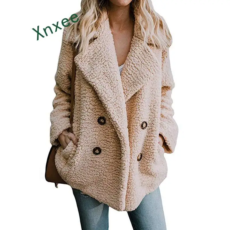 Xnxee 2019 женская теплая куртка из искусственного меха зимняя модная Толстая Тедди