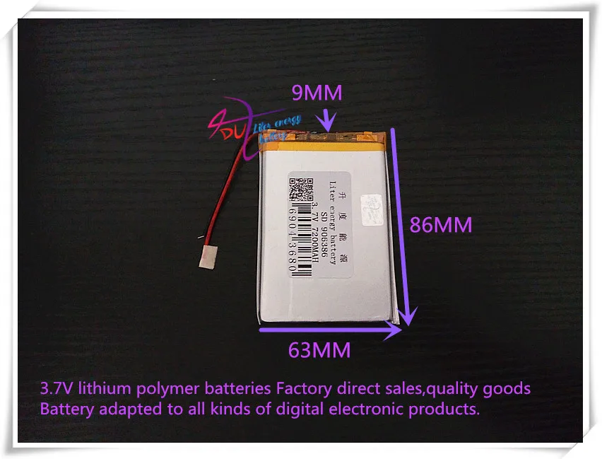 906386 3 7 V 7200mAH 906085 полимерный литий ионный/литий ионный аккумулятор для планшетных