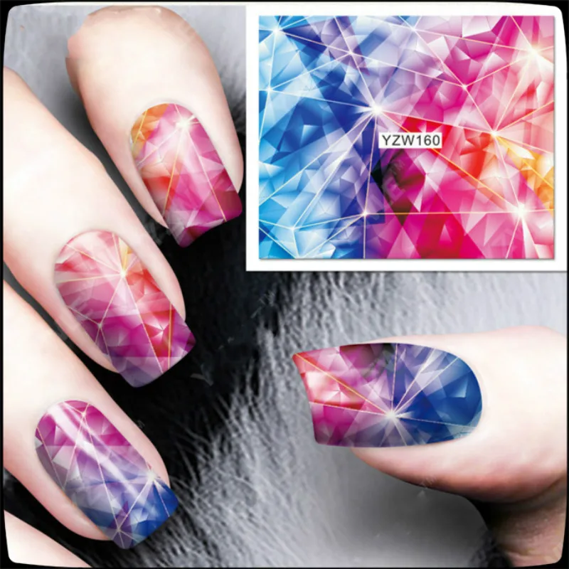 2 листа звездное небо наклейки для ногтей ярко-розовые блестящие Diy