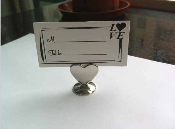 100 шт Свадебные украшения любовь Серебряный в форме сердечка место карты/имя