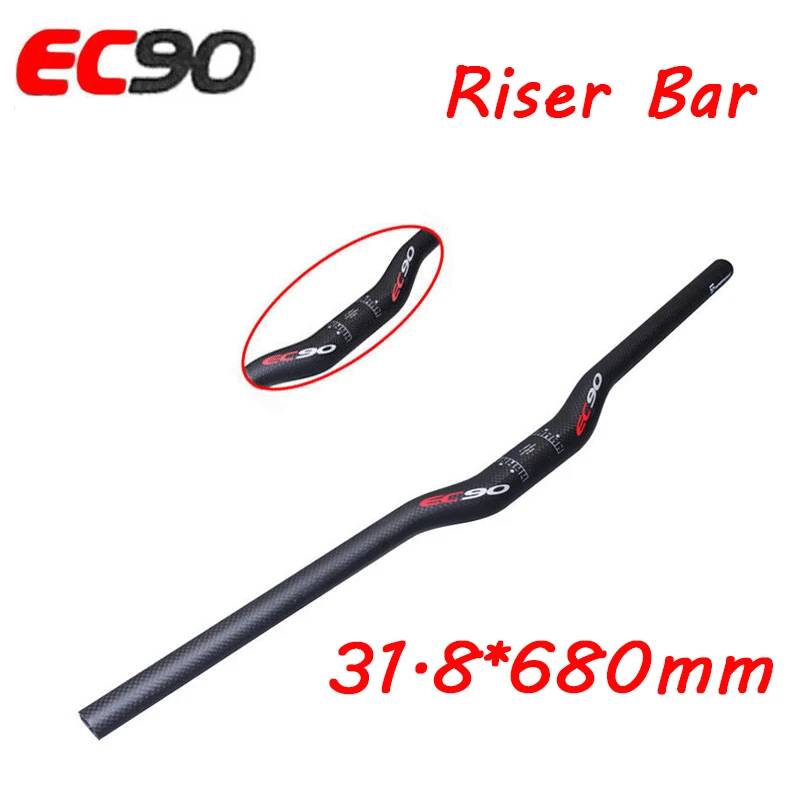 Rise-31.8-680mm EC90 Ud углеродное волокно ручки велосипеда Руль Бар Руль для шоссейного велосипеда из углеродистого волокна 3K плоского подъемный Руль 25,4/31,8 Длина 600/620/640/660/680/700 велосипедный руль - Цвет: Rise-31.8-680mm