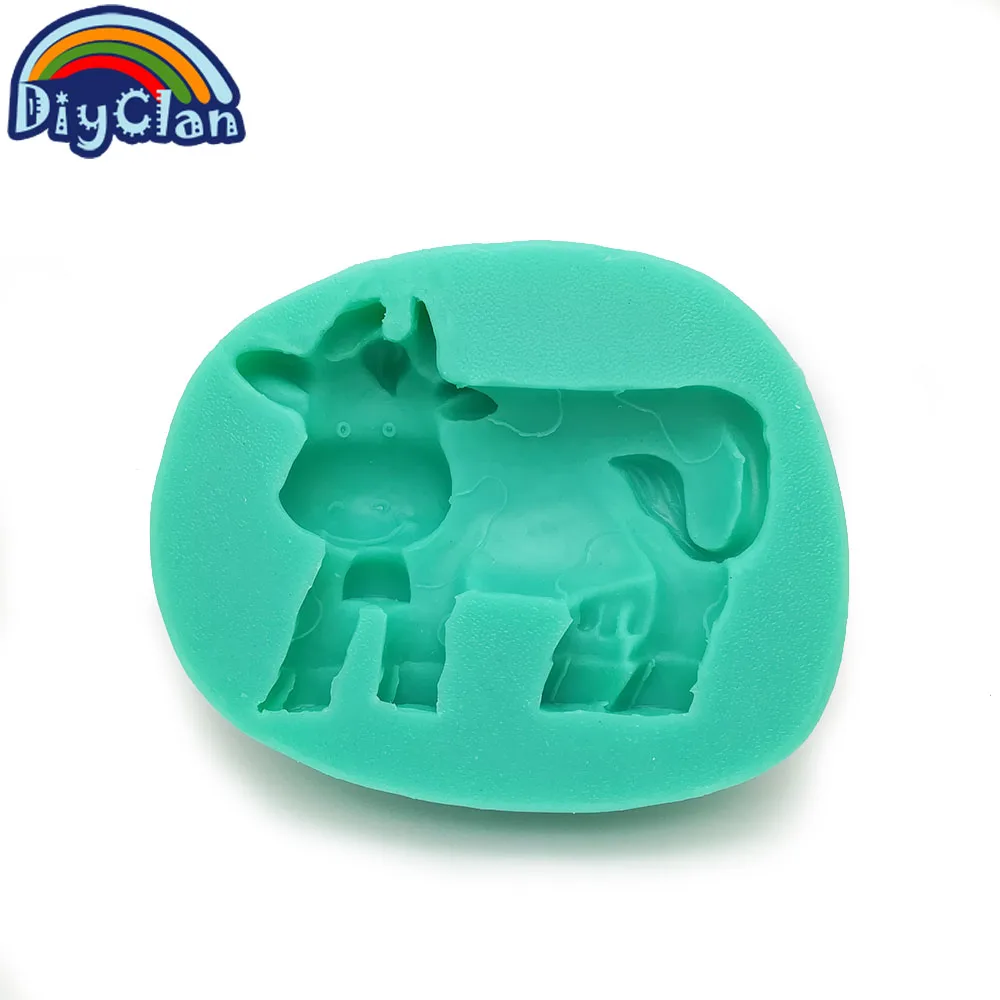 Молочная корова силиконовая форма для украшения торта шоколад полимерная глина
