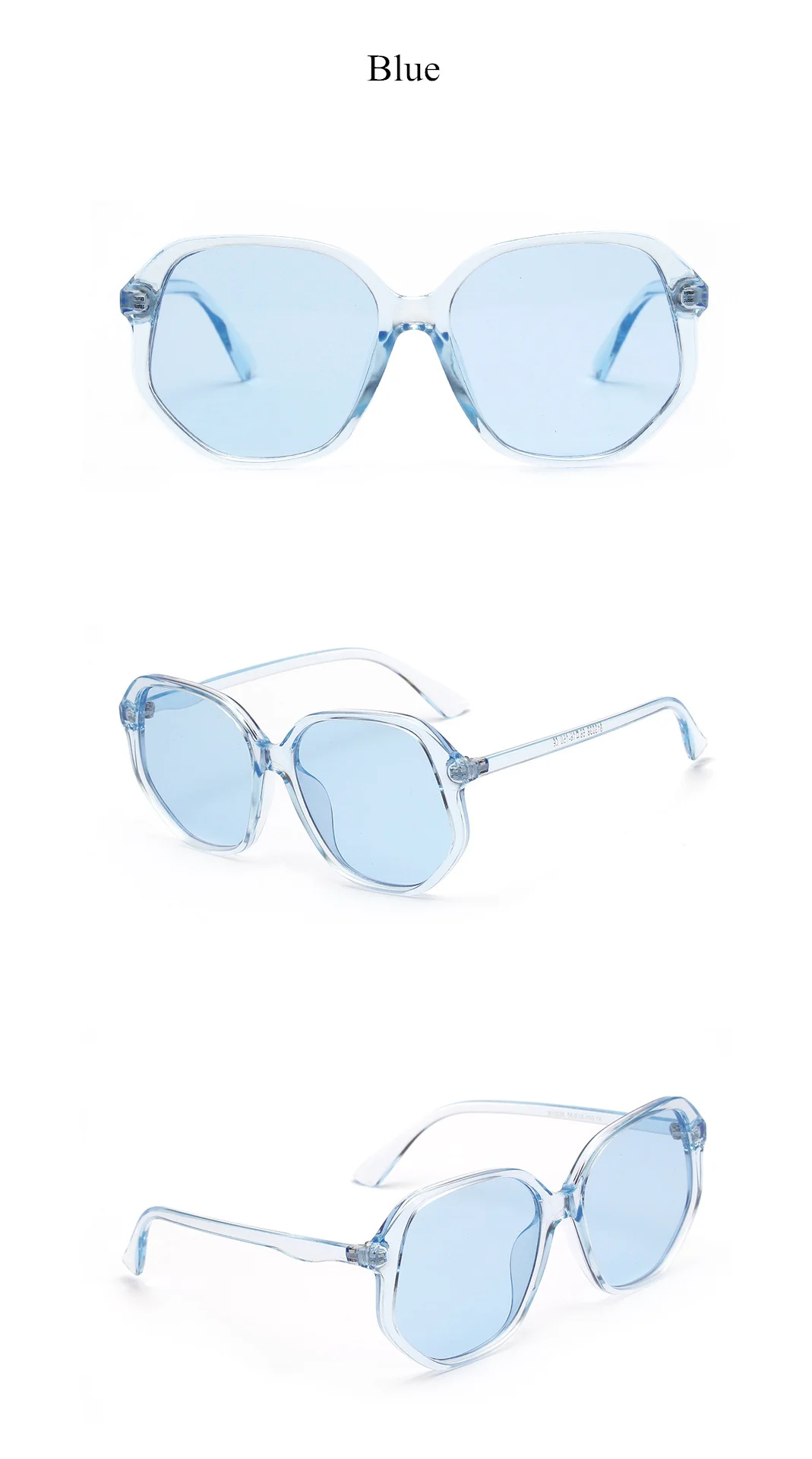 YOOSKE Oversized Women Sunglasses 90s Luxury Brand Designer Candy Colors Sun Glasses Ladies Retro Irregular Frame Glasses