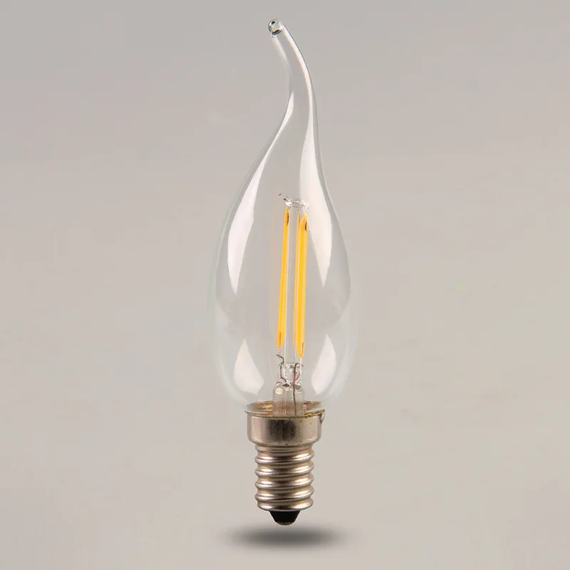 50 шт./лот E14 COB LED накаливания Эдисона лампы в форме свечи света типа Свеча) 2 Вт 4 6