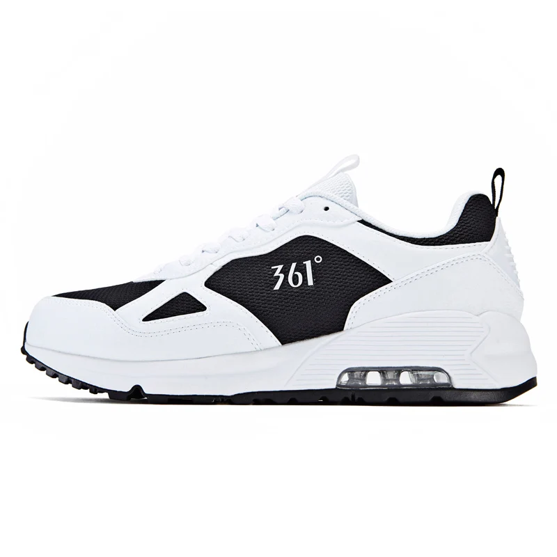 white-black 361, мужские кроссовки, классический стиль жизни, светильник, дышащая обувь, 361, Ретро стиль, серия memories, спортивная обувь, кроссовки, 671916734 - Цвет: white-black