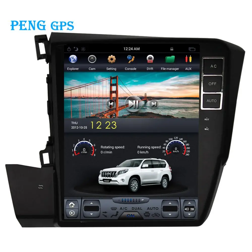 Автомобильный радиопроигрыватель экран Tesla для Honda Civic 2012 + GPS навигация
