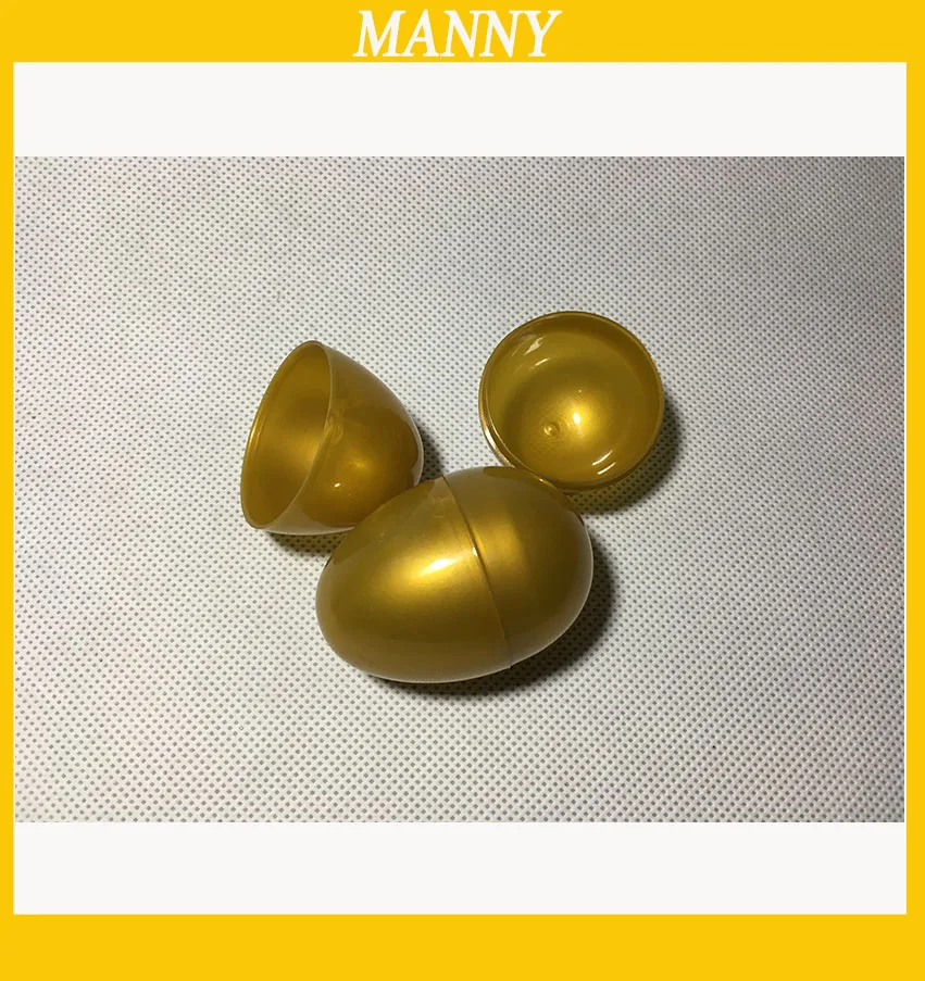 40*60 мм Золотые пластиковые пасхальные яйца однотонные пустые в капсулах для