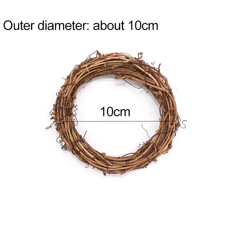 10cm 3pcs 8-25 см натуральный сушеный ротанг венок искусственная Цветочная лоза ротанг для DIY Свадебный Цветочный венок Ремесло Рождественские подвесные украшения - Цвет: 10cm 3pcs